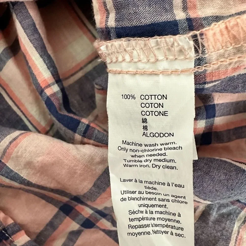 Gap Pink Plaid Button Down Shirt size Small